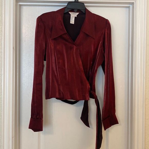 Burgundy wrap blouse size 12 - Picture 1 of 3